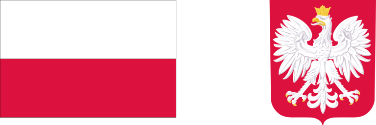 Flaga Polski oraz godło